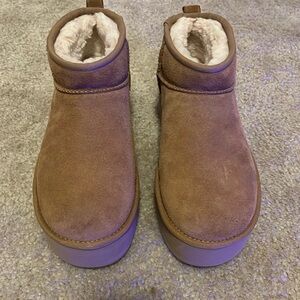 Classic ultra mini platform UGG (chestnut)